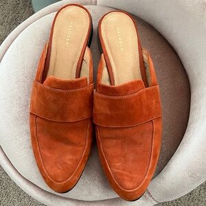 Halogen Suede Slip-On Mule in Rust Orange